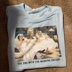Tshirt with friends wedding dress scene light blue